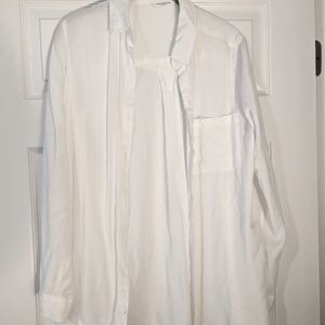 Women's White Button Down Top